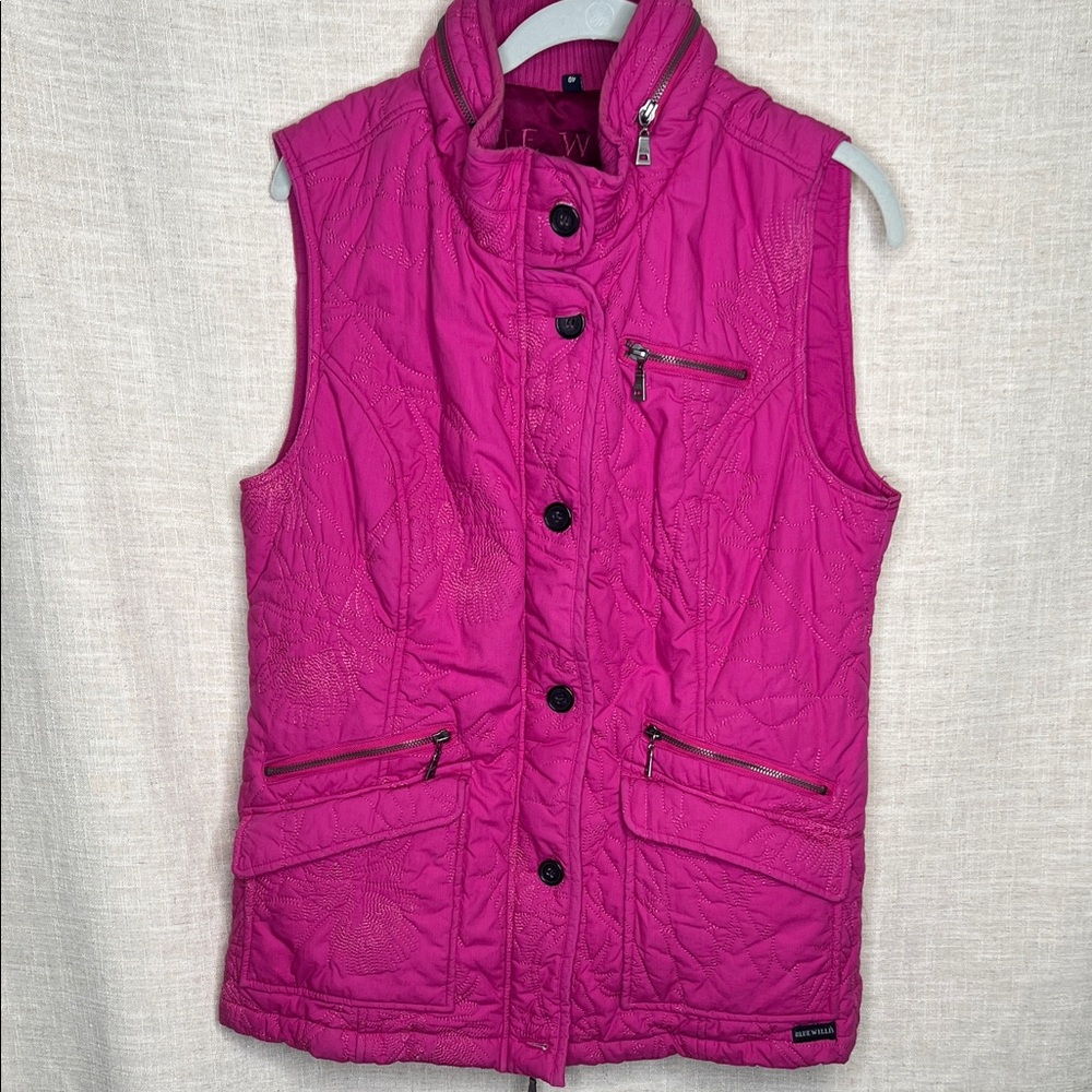 Vintage Blue Willi’s Hot Pink Quilted Button-Front Vest